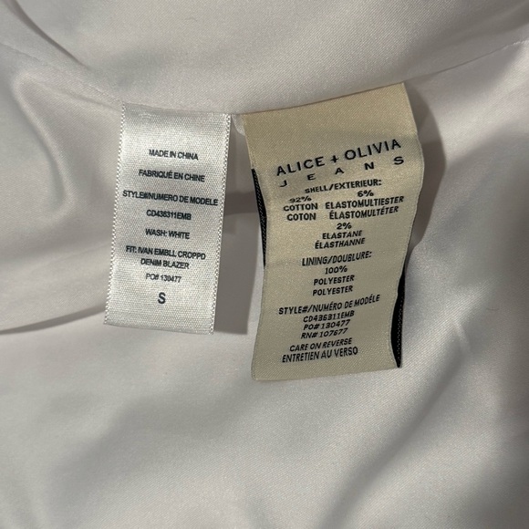 Alice + Olivia Ivan Pearl Rhinestone Embellished Blazer Jacket - Picture 6 of 9